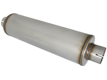 Picture of aFe MACH Force-Xp 409 SS Muffler 3-1/2in ID Center/Center x 7in Dia x 24in L - Round Body