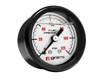 Picture of Grams Performance Universal 0-120 PSI Fuel Pressure Gauge - White Face