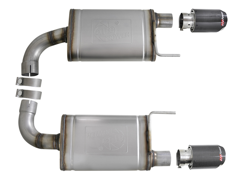 Picture of aFe MACH Force Xp SS Axle Back Exhaust System w/ Carbon Fiber Tips 15-17 Ford Mustang GT V8-5.0L