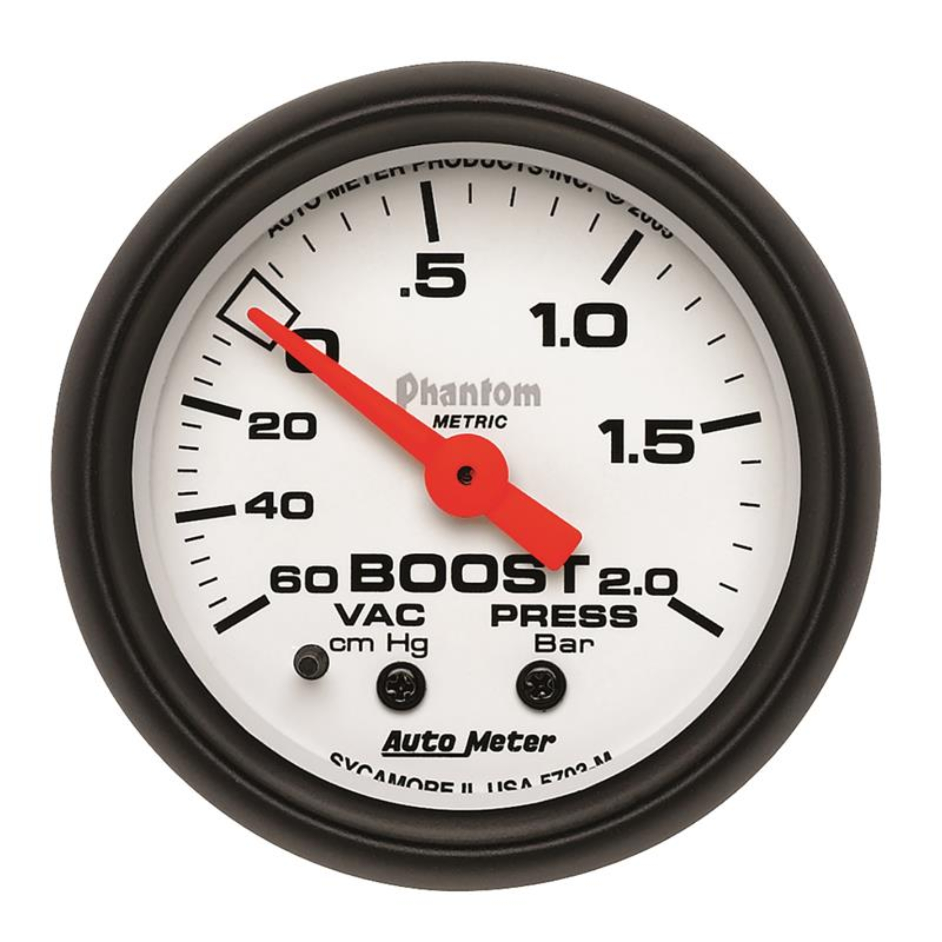Picture of Autometer Phantom 2-1/16in 60CM/HG - 2.0 Bar - Mechanical Gauge