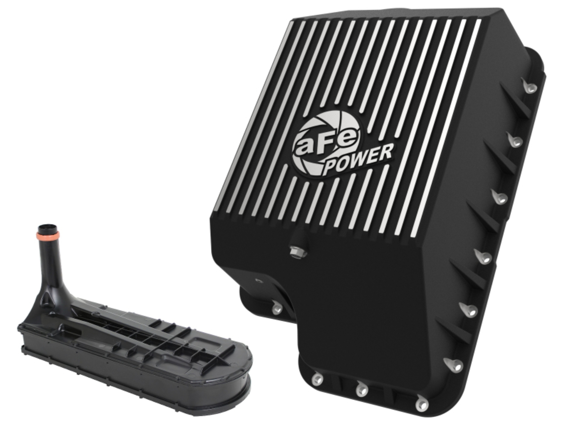 Picture of aFe Transmission Pan (Black); Ford Diesel Trucks 03-10 V8-6.0/6.4L (td)