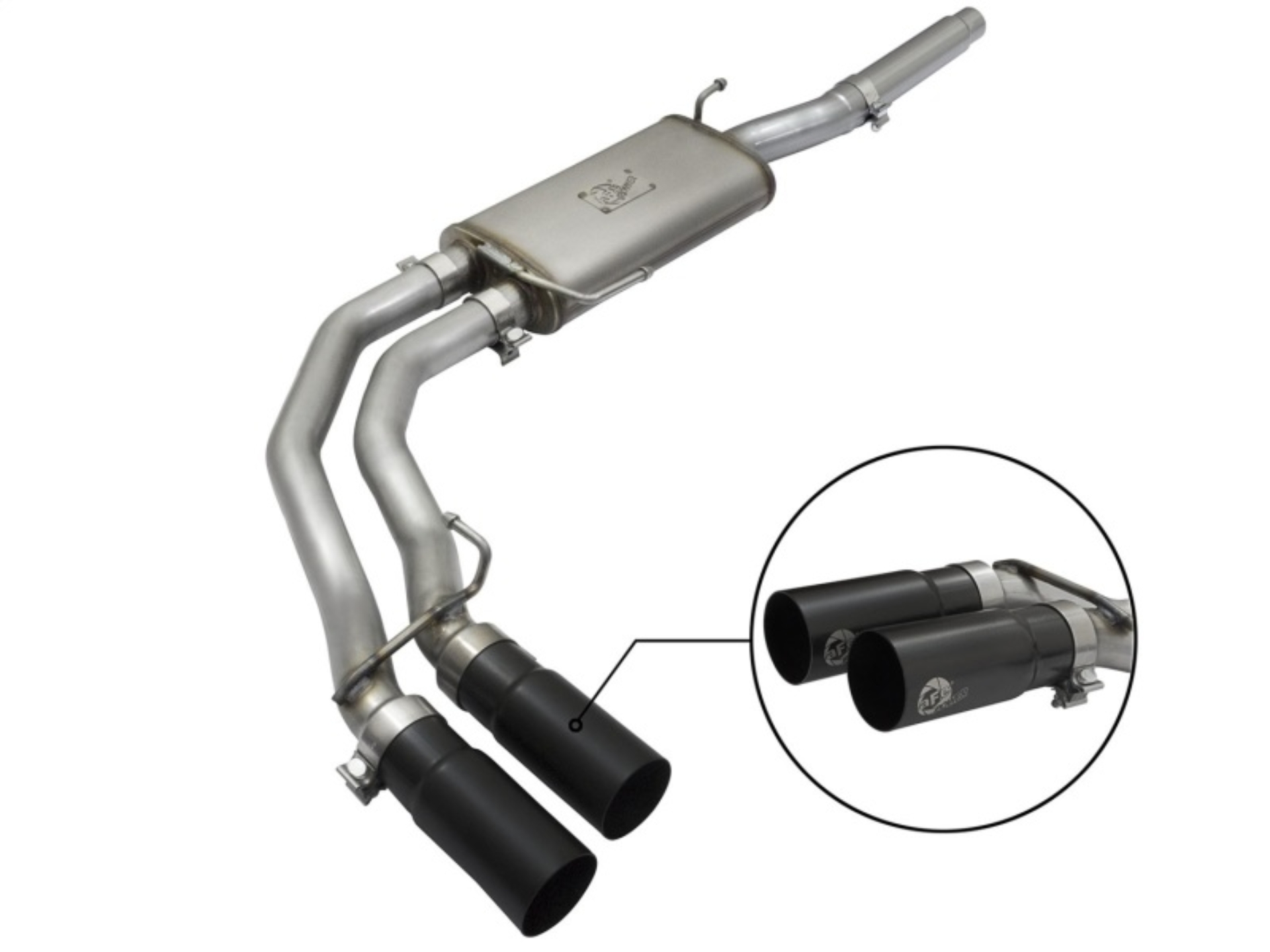 Picture of aFe Rebel Exhausts Cat-Back SS Ford F-150 04-08 V8 4.6/5.4L w/ Black Tips