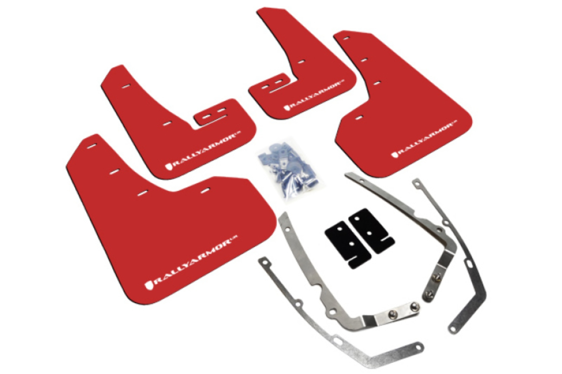 Picture of Rally Armor 15-21 MKVII VW Golf/GTI Red UR Mud Flap w/White Logo