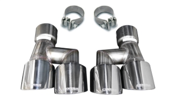 Picture of Corsa 18-23 4.0in Twin Tip Polished Pro-Series Tip Kit Fits No-Valve Mustang Exhaust Clamps Inc