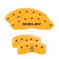 Picture of MGP 4 Caliper Covers Engraved Front Shelby Rear Snake Yellow Finish Black Char 2003 Ford Mustang