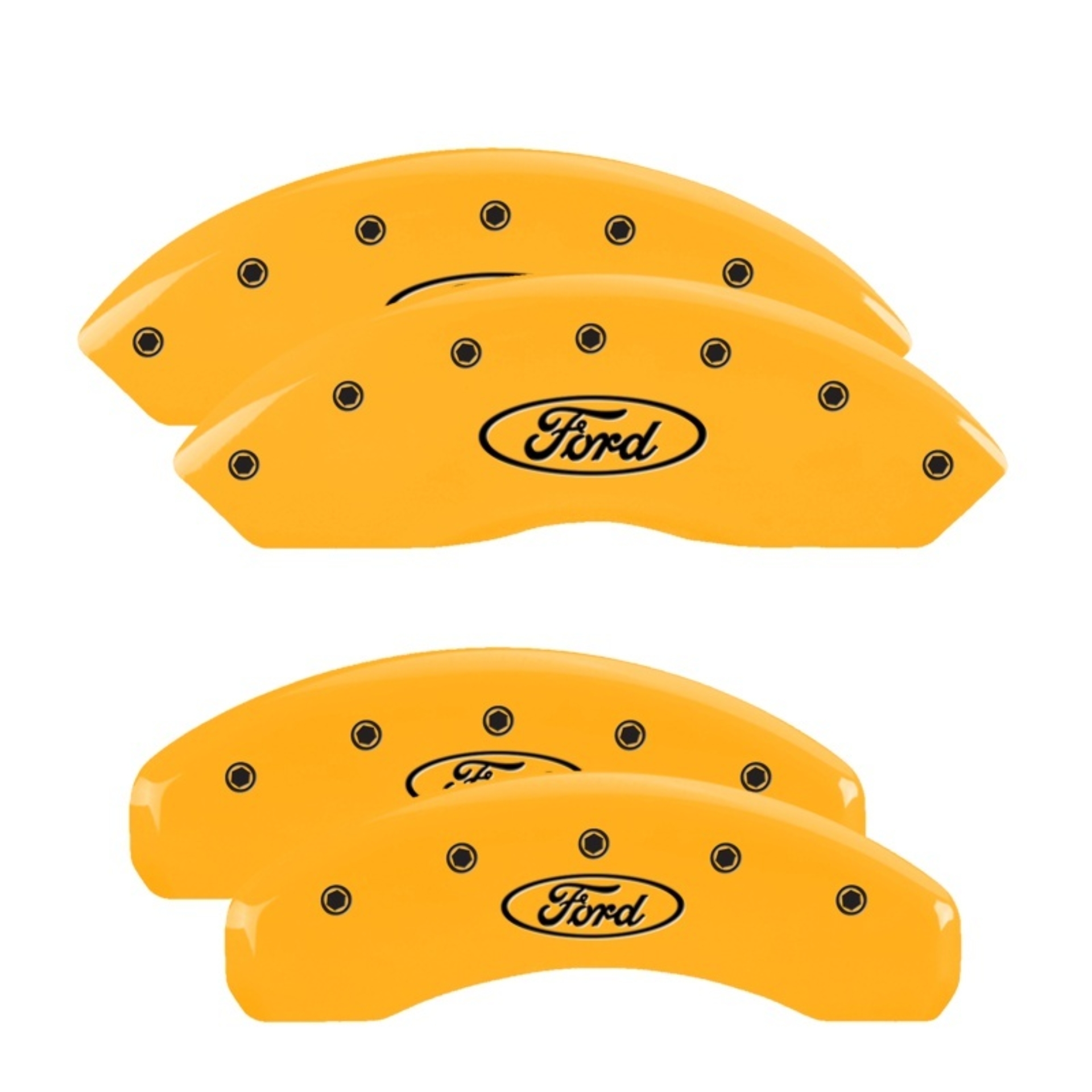 Picture of MGP 4 Caliper Covers Engraved F & R Oval Logo/Ford Yellow Finish Black Char 2009 Ford Explorer