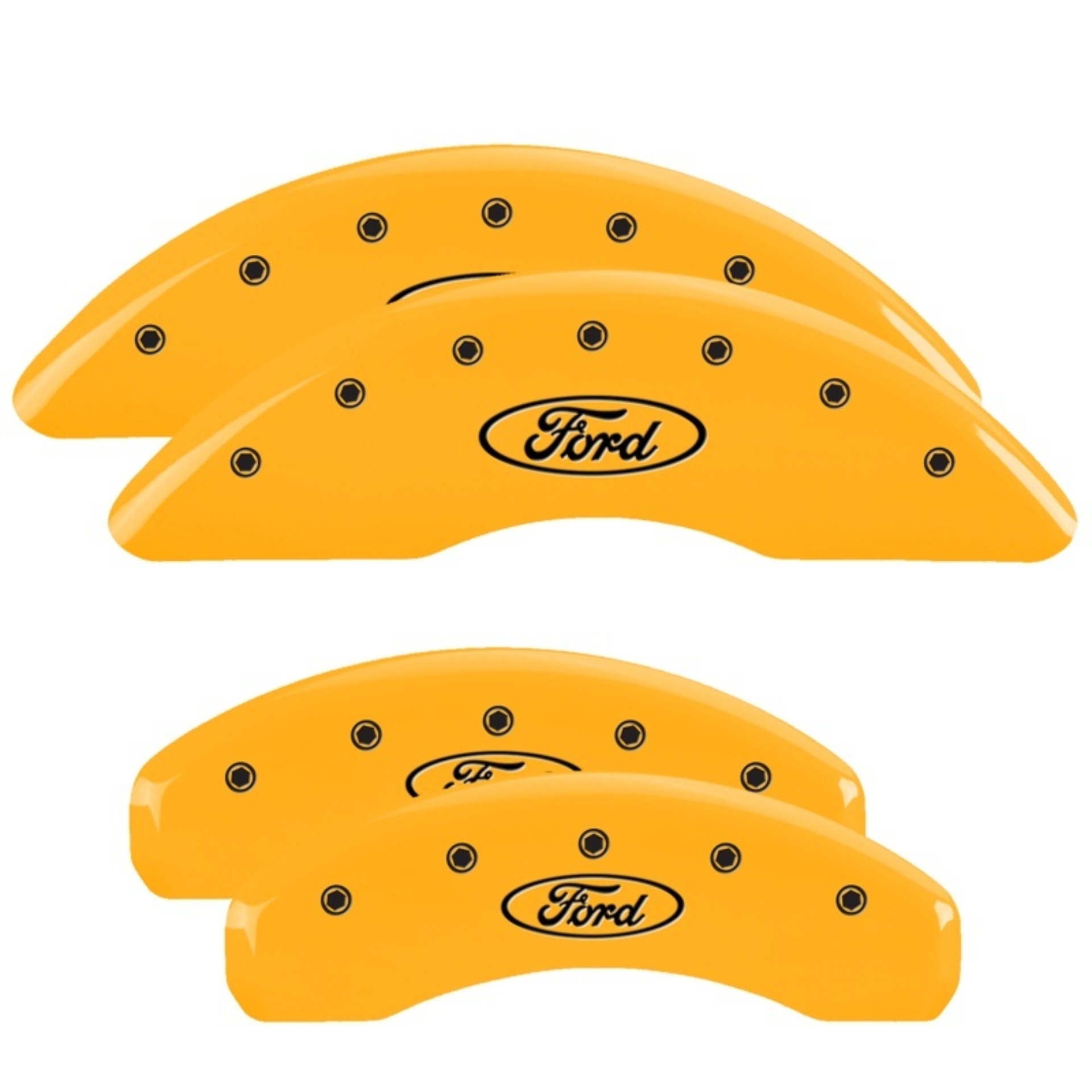 Picture of MGP 4 Caliper Covers Engraved F & R Oval Logo/Ford Yellow Finish Black Char 2007 Ford Expedition