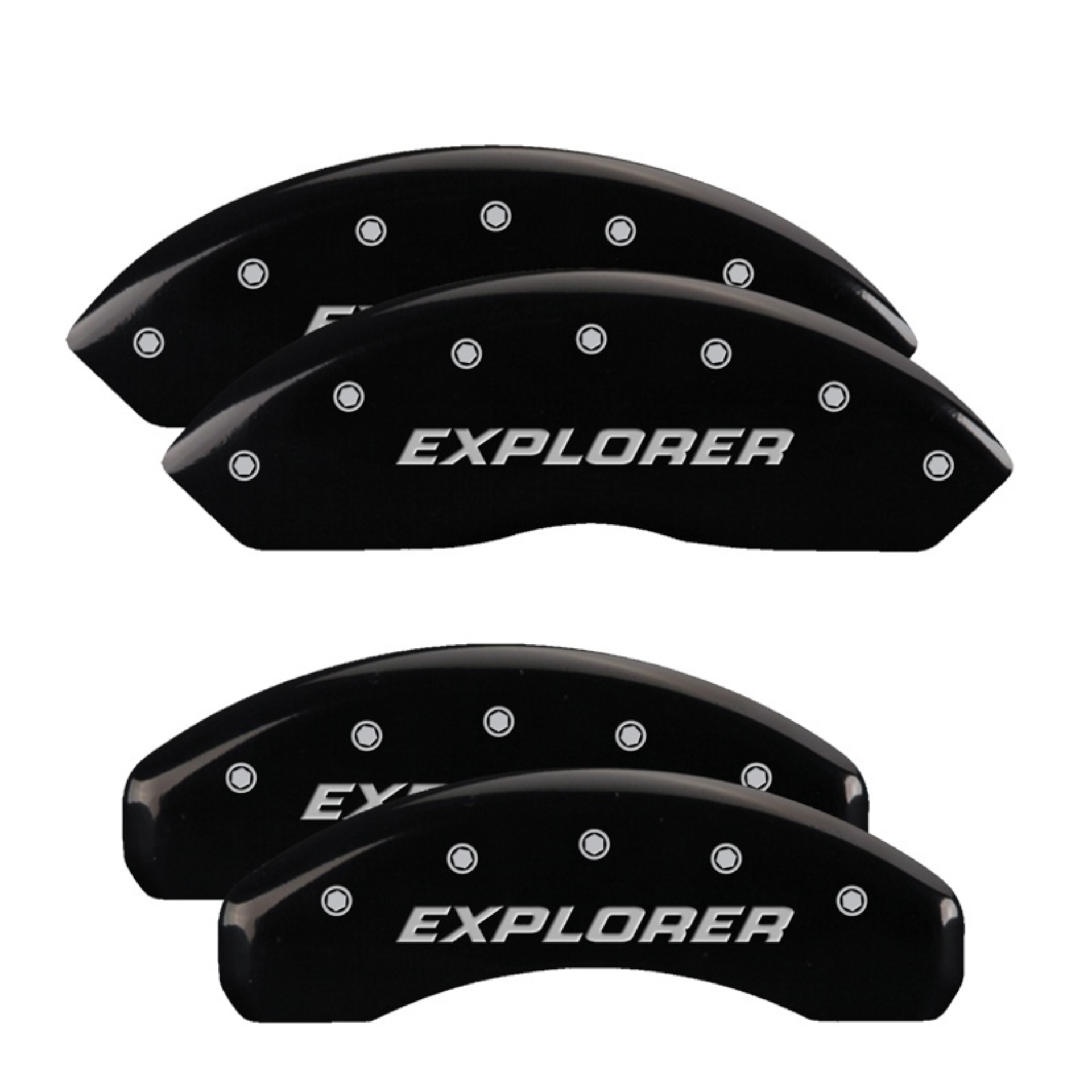 Picture of MGP 4 Caliper Covers Engraved Front & Rear Explorer/2011 Black Finish Silver Char 2010 Ford Explorer