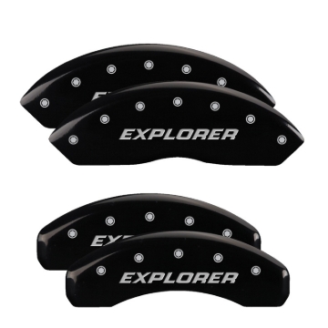 Picture of MGP 4 Caliper Covers Engraved Front & Rear Explorer/2011 Black Finish Silver Char 2010 Ford Explorer