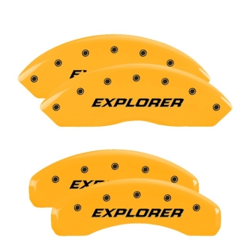 Picture of MGP 4 Caliper Covers Engraved Front & Rear Explorer/2011 Yellow Finish Black Char 2006 Ford Explorer