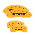 Picture of MGP 4 Caliper Covers Engraved Front & Rear Edge Yellow Finish Black Char 2008 Ford Edge