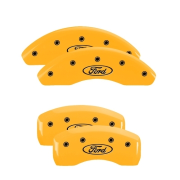 Picture of MGP 4 Caliper Covers Engraved Front & Rear Oval Logo/Ford Yellow Finish Black Char 2003 Ford Focus