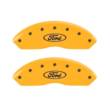 Picture of MGP 2 Caliper Covers Engraved Front Oval Logo/Ford Yellow Finish Blk Char 2011 Ford Focus