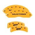 Picture of MGP 4 Caliper Covers Engraved Front Mustang Rear Sn95/Gt Yellow Finish Black Char 2001 Ford Mustang