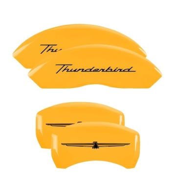 Picture of MGP 4 Caliper Covers Eng Fr No Bolts/TBird Rr No Bolts/TBird Yel Finish Blk Char 05 Ford Thunderbird