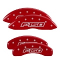 Picture of MGP 4 Caliper Covers Engraved Front & Rear Oval Logo/Ford Red Finish Silver Char 2014 Ford F-150