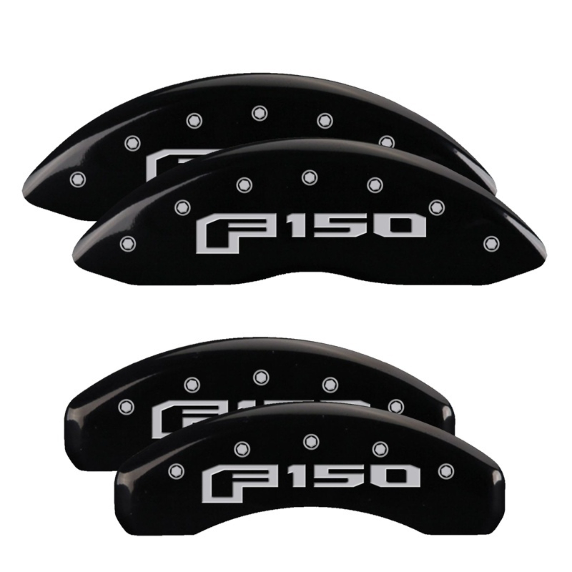 Picture of MGP 4 Caliper Covers Engraved Front & Rear Oval Logo/Ford Black Finish Silver Char 2013 Ford F-150