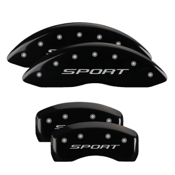 Picture of MGP 4 Caliper Covers Engraved Front & Rear 2015/Sport Black Finish Silver Char 2017 Ford Fusion