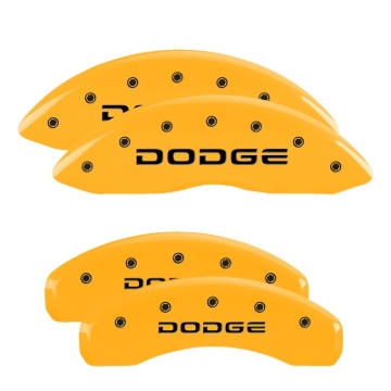 Picture of MGP 4 Caliper Covers Engraved F & R Broken D/Dodge Yellow Finish Black Char 2007 Dodge Durango
