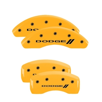 Picture of MGP 4 Caliper Covers Engraved F & R w/ Stripes/Dodge Yellow Finish Black Char 2001 Dodge Stratus
