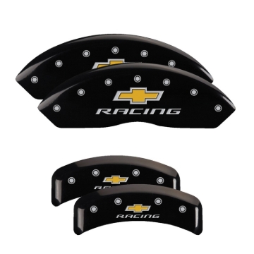 Picture of MGP 4 Caliper Covers Engraved F & R Chevy Racing Black Finish Silver Char 1988 Chevrolet Corvette