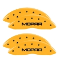 Picture of MGP 4 Caliper Covers Engraved Front & Rear Mopar Yellow Finish Black Char 2001 Dodge Viper