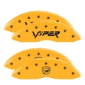 Picture of MGP 4 Caliper Covers Engraved Front Viper Rear Snake Yellow Finish Black Char 2002 Dodge Viper