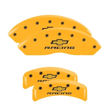 Picture of MGP 4 Caliper Covers Engraved F & R Chevy Racing Yellow Finish Black Char 1988 Chevrolet Corvette