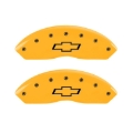 Picture of MGP 2 Caliper Covers Engraved Front Bowtie Yellow Finish Black Char 1997 Chevrolet C3500