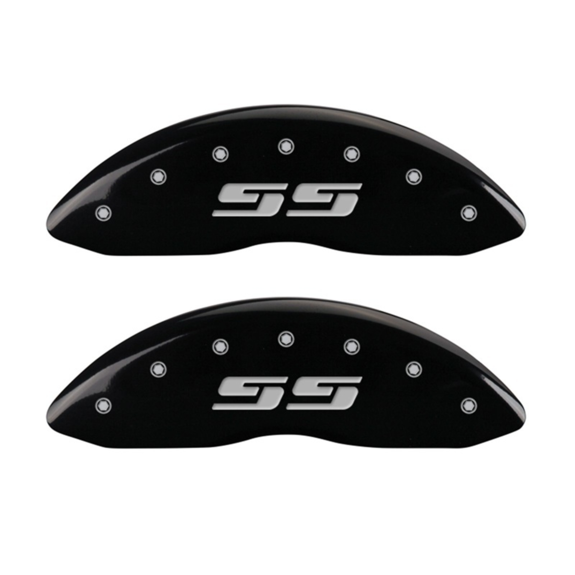 Picture of MGP 2 Caliper Covers Eng Front Silverado SS Black Finish Sil Char 2008 Chevy Silverado 1500