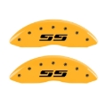 Picture of MGP 2 Caliper Covers Engraved Silverado SS Yellow Finish Blk Char 10 Chevy Silverado 1500