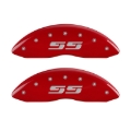 Picture of MGP 2 Caliper Covers Eng Front Silverado SS Red Finish Sil Char 2010 Chevy Silverado 1500