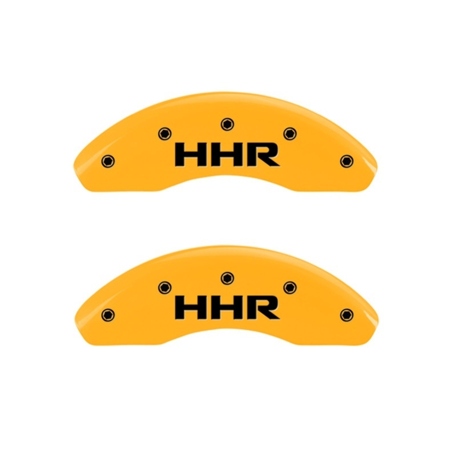 Picture of MGP 2 Caliper Covers Engraved Front & Rear HHR Yellow Finish Black Char 2010 Chevy HHR