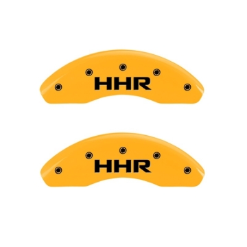 Picture of MGP 2 Caliper Covers Engraved Front & Rear HHR Yellow Finish Black Char 2010 Chevy HHR