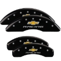 Picture of MGP 4 Caliper Covers Engraved F & R Chevy Racing Black Finish Silver Char 2019 Chevrolet Camaro