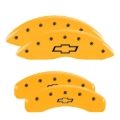 Picture of MGP 4 Caliper Covers Engraved Front & Rear Bowtie Yellow Finish Black Char 2015 Chevrolet SS