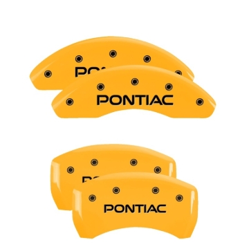 Picture of MGP 4 Caliper Covers Engraved Front & Rear Pontiac Yellow Finish Black Char 2010 Pontiac G6