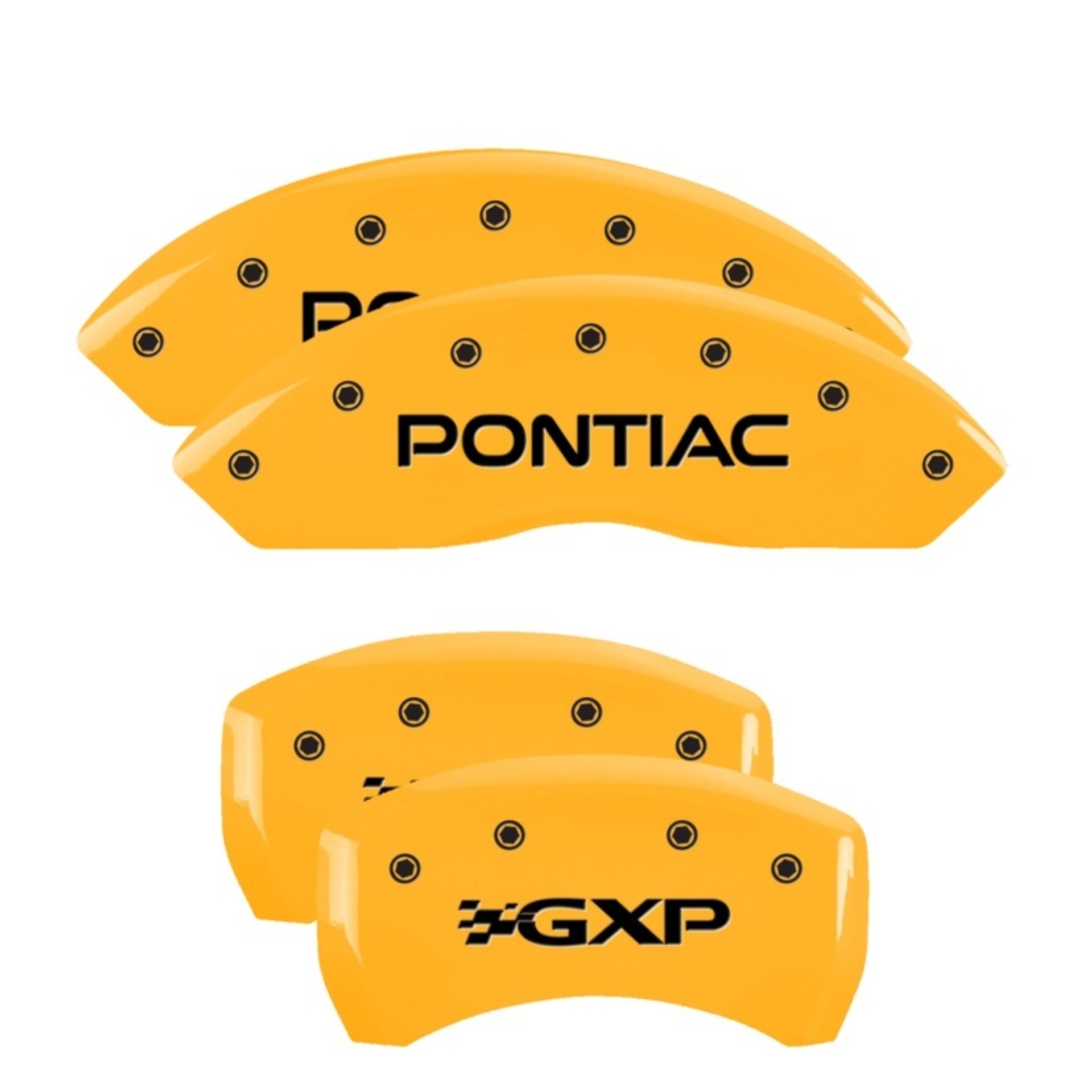 Picture of MGP 4 Caliper Covers Engraved Front Pontiac Rear Gxp Yellow Finish Black Char 2007 Pontiac Solstice