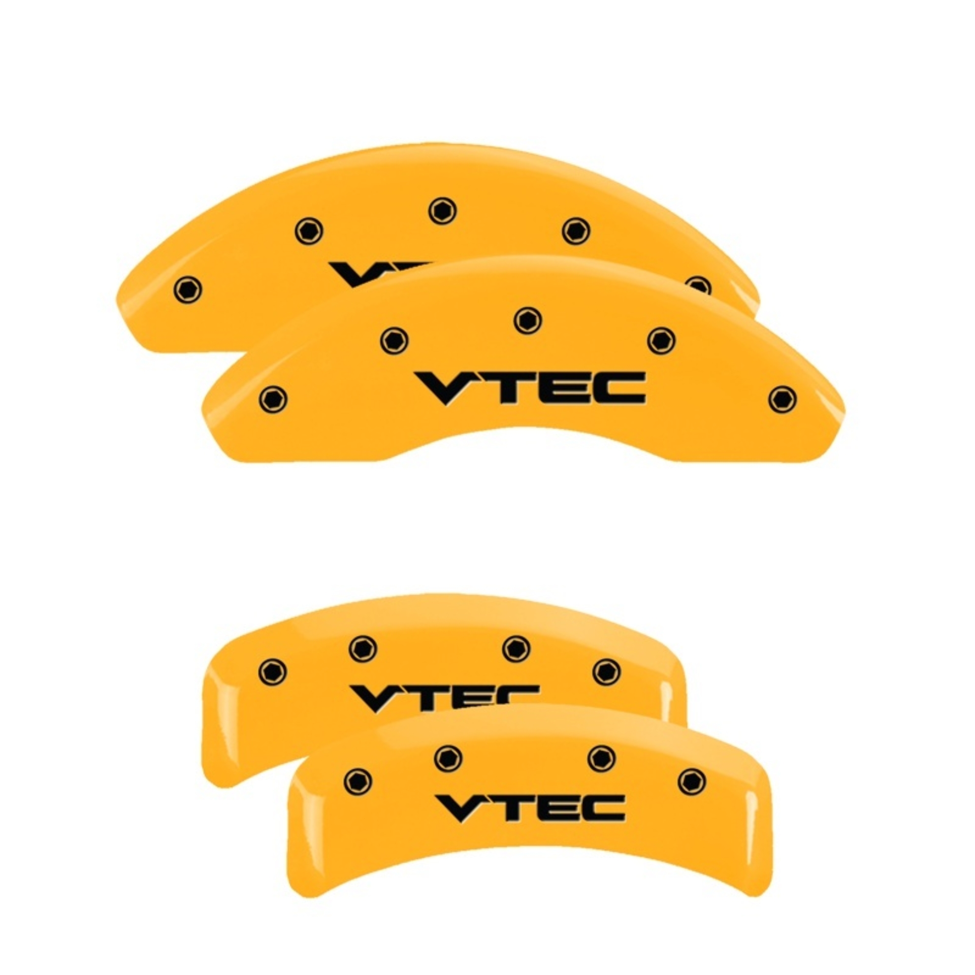 Picture of MGP 4 Caliper Covers Engraved Front & Rear Vtech Yellow Finish Black Char 2003 Honda Element