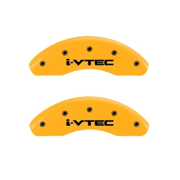 Picture of MGP 2 Caliper Covers Engraved Front I-Vtec Yellow Finish Black Characters 2009 Honda Civic