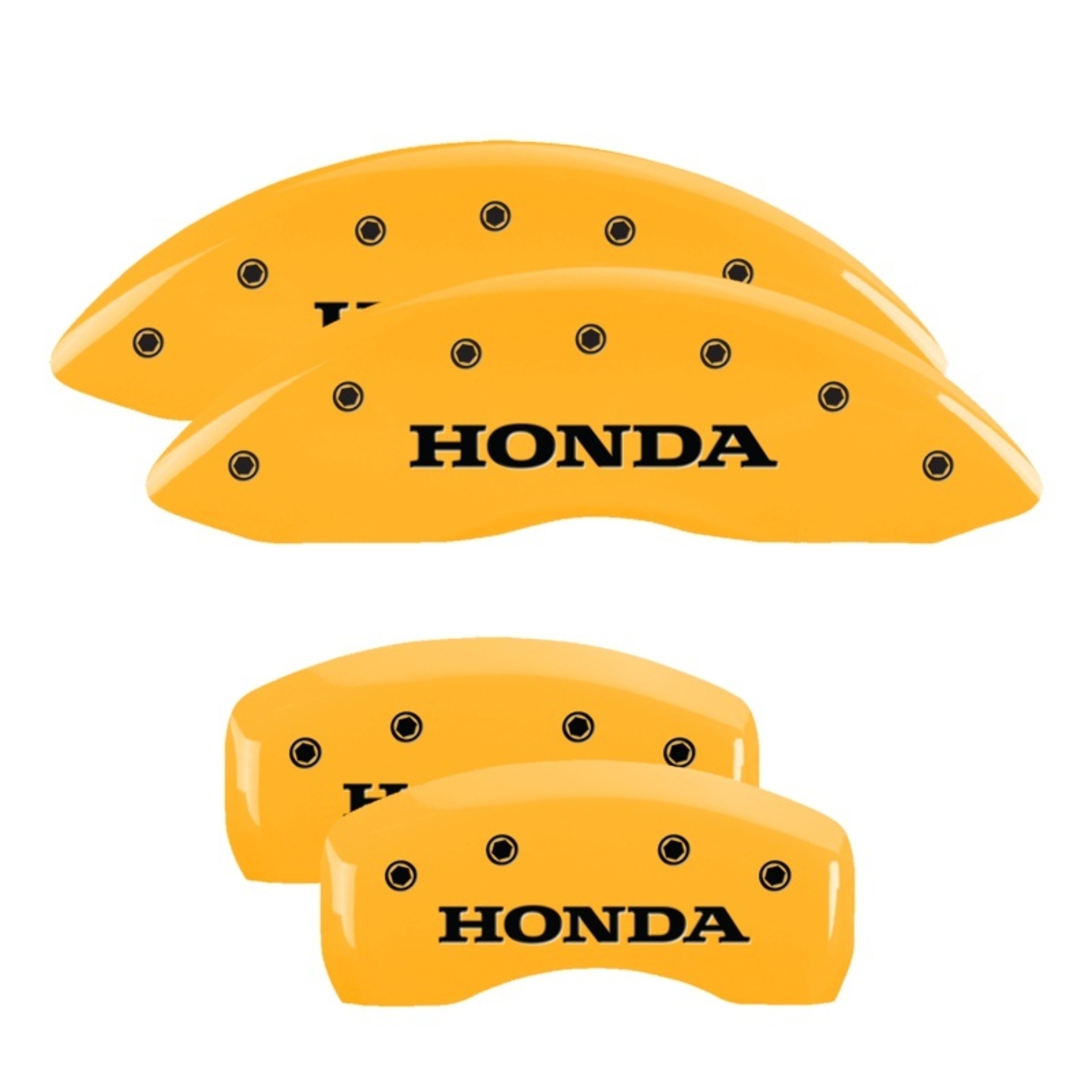 Picture of MGP 4 Caliper Covers Engraved Front & Rear Honda Yellow Finish Black Char 2009 Honda Ridgeline
