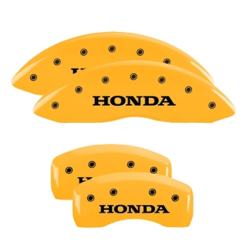Picture of MGP 4 Caliper Covers Engraved Front & Rear Honda Yellow Finish Black Char 2009 Honda Ridgeline