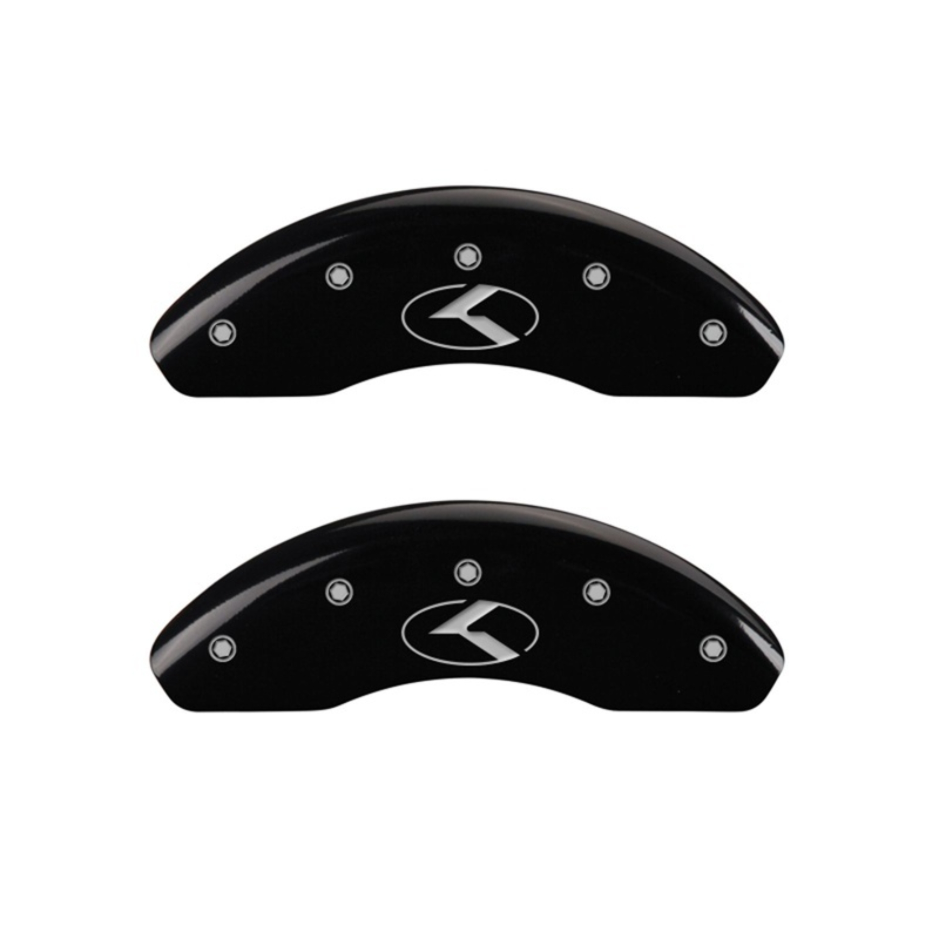 Picture of MGP 2 Caliper Covers Engraved Front Circle K/Kia Black Finish Silver Char 2018 Kia Rio