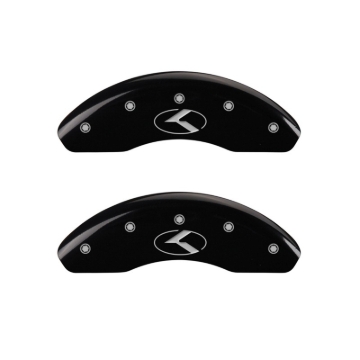Picture of MGP 2 Caliper Covers Engraved Front Circle K/Kia Black Finish Silver Char 2018 Kia Rio