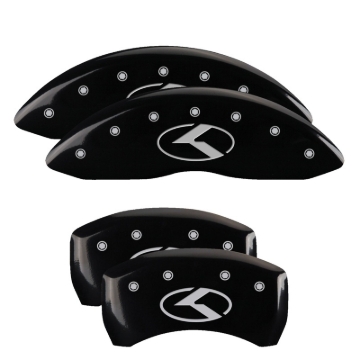 Picture of MGP 4 Caliper Covers Engraved Front & Rear Circle K/Kia Black Finish Silver Char 2018 Kia Stinger