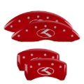 Picture of MGP 4 Caliper Covers Engraved Front & Rear Circle K/Kia Red Finish Silver Char 2018 Kia Stinger
