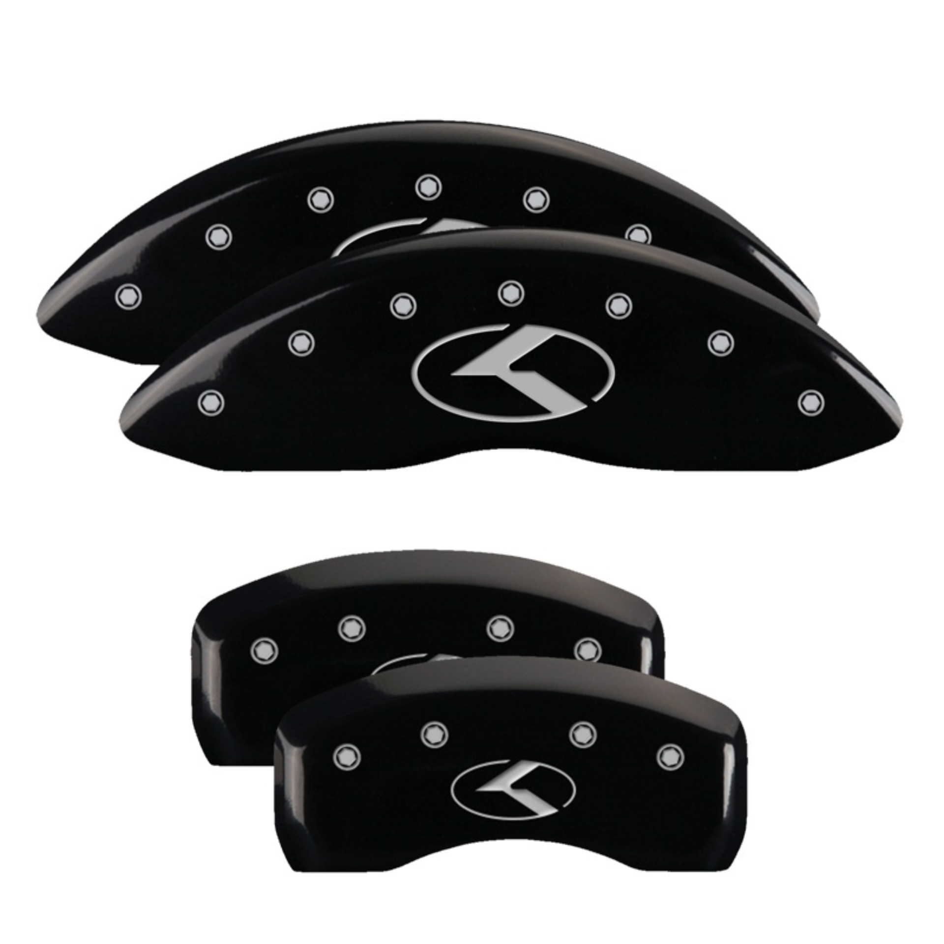 Picture of MGP 4 Caliper Covers Engraved Front & Rear Circle K/Kia Black Finish Silver Char 2019 Kia Optima
