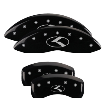 Picture of MGP 4 Caliper Covers Engraved Front & Rear Circle K/Kia Black Finish Silver Char 2019 Kia Optima