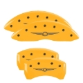 Picture of MGP 4 Caliper Covers Engraved F & R Style 1/Chrysler Wing Yellow Finish Black Char 2005 Chrysler 300
