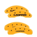 Picture of MGP 4 Caliper Covers Engraved Front & Rear Mopar Yellow Finish Black Char 1999 Chrysler Prowler